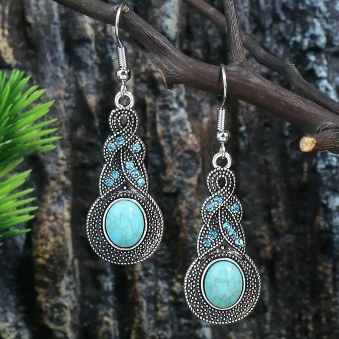 1-Festival Style Turquoise Earrings - Boho Spirit Metal Earrings