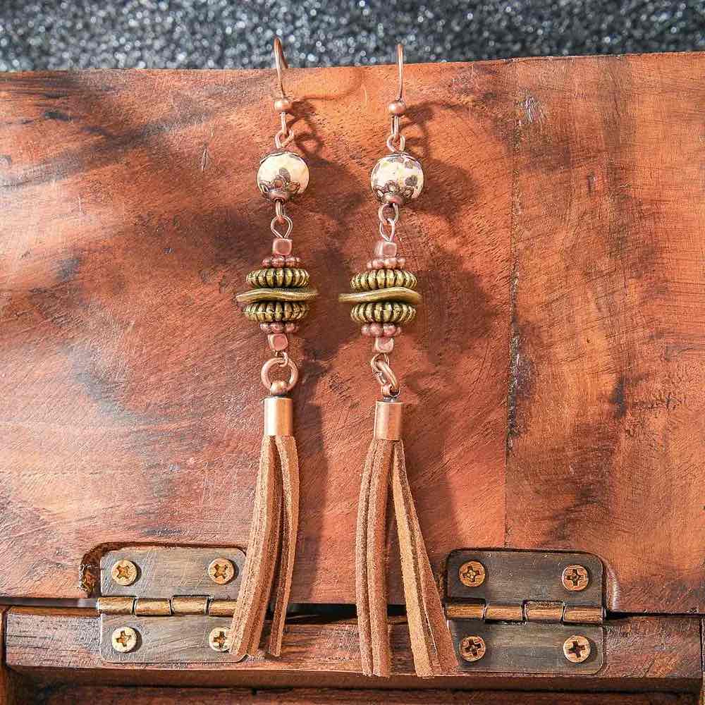 1- Boho Stacked Tassel Earrings - Boho Earrings for Women