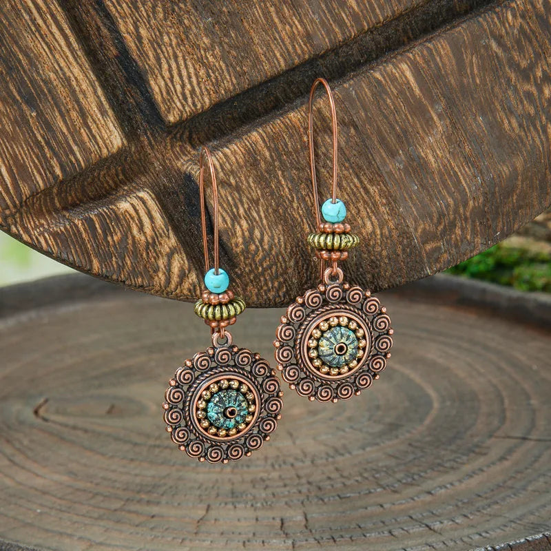 1- Round Drop Earrings - Handmade Boho Earrings for Women