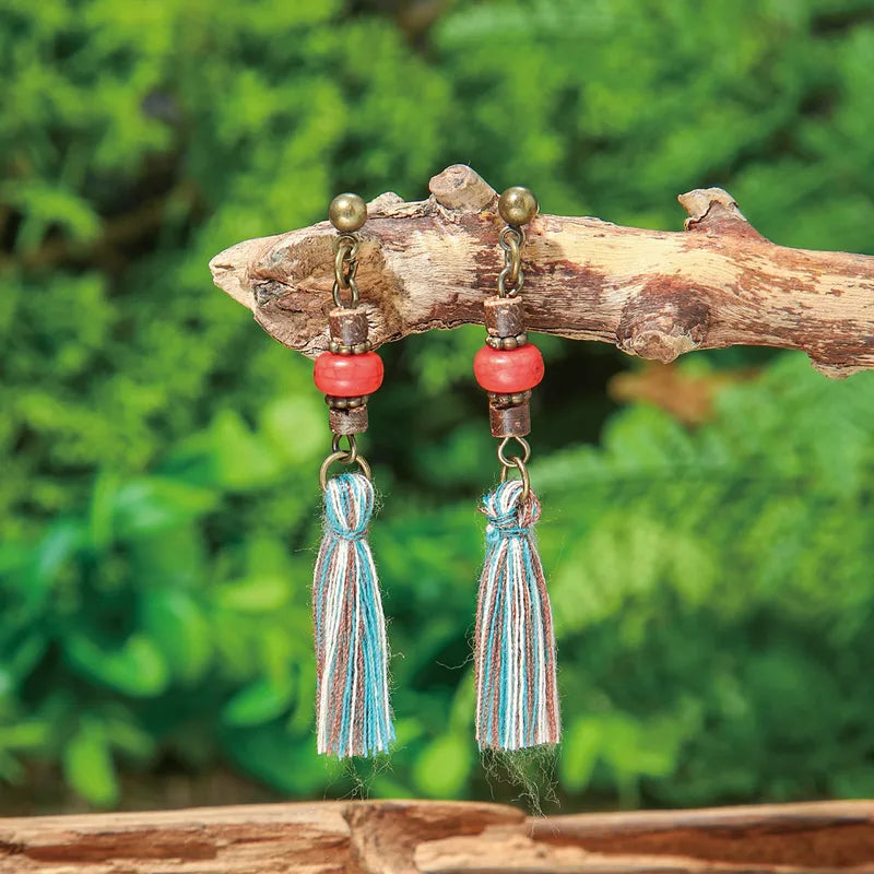 1- Boho Beaded Tassel Earrings - Bohemian Earrings for Women