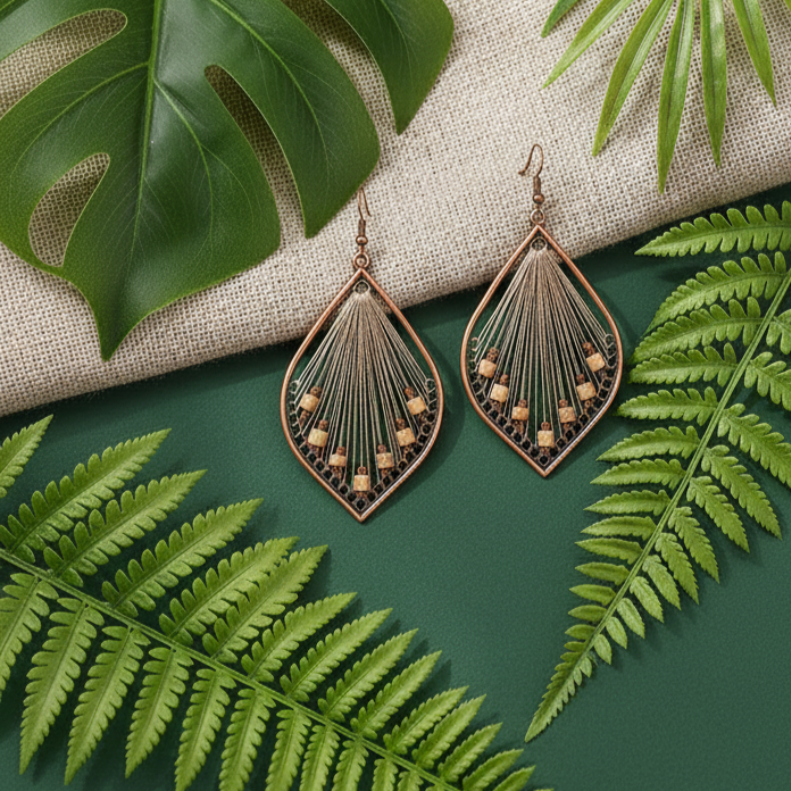 Premium Hand crafter -Boho - Nomad Vibe Thread Earrings - Boho Drop Earrings