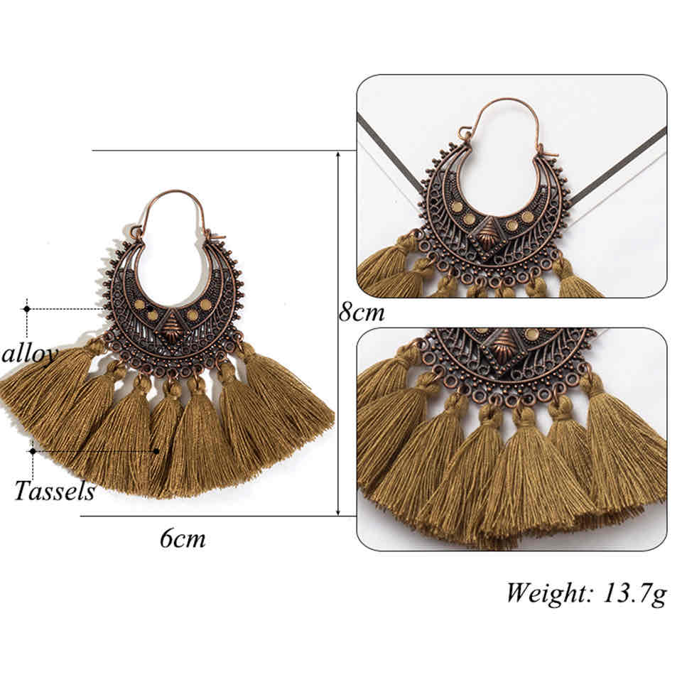 Image of an earring - Colourful Tassel Earrings by Zuzus Trove