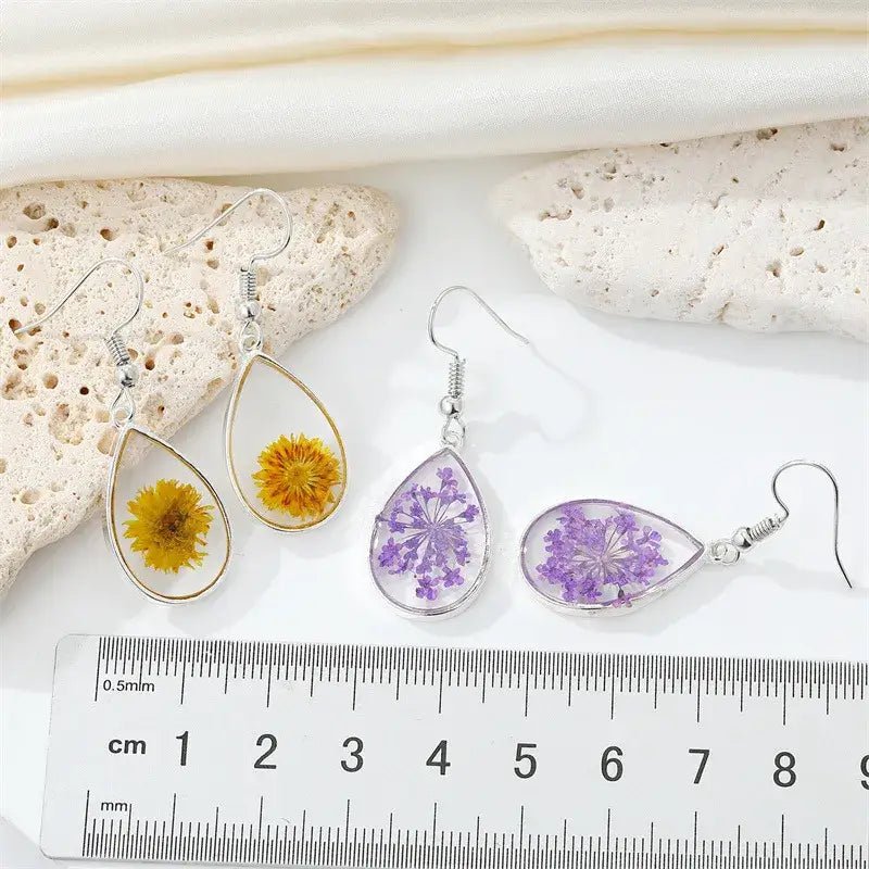 Image of an earring - Ecstatic Flower Blossom Earrings (Pressed Flowers) by Zuzus Trove