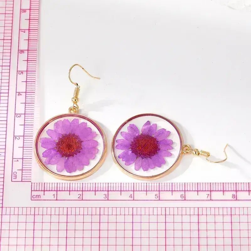 Image of an earring - Flower Blossom Earrings (Real Pressed Flowers) by Zuzus Trove