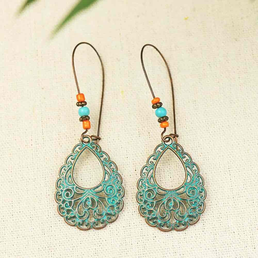 Image of an earring - Long Dangle Boho Earrings - Style 16 by Zuzus Trove