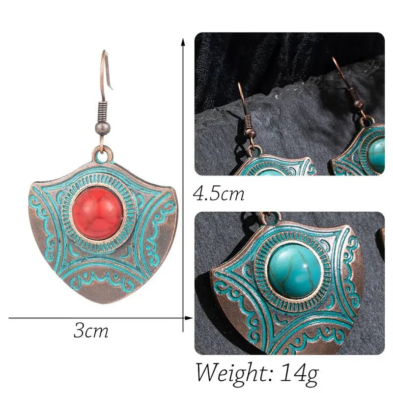 Image of an earring - Oxidised Silver Stone Earrings by Zuzus Trove