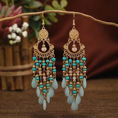 Ethnic Danglers - Sky Blue