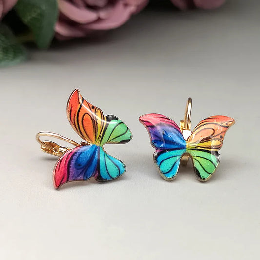Vibrant Butterfly Stud Earrings