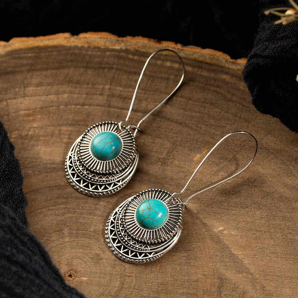 Statement  Ethnic Turquoise Earrings