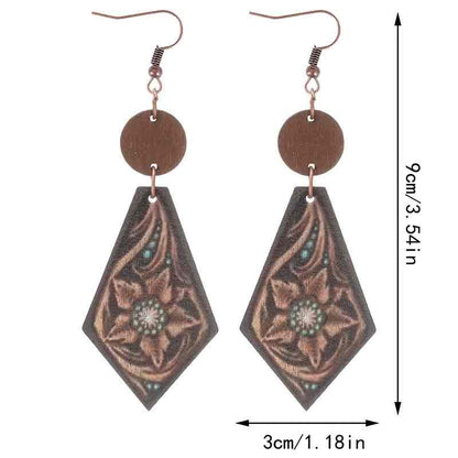 Wood Painting Earrings