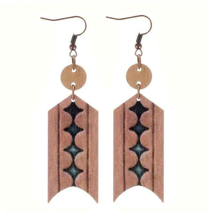 Wood Painting Earrings