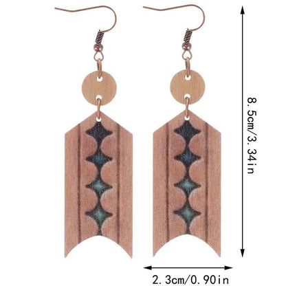 Wood Painting Earrings