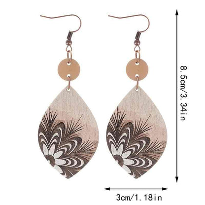 Wood Painting Earrings