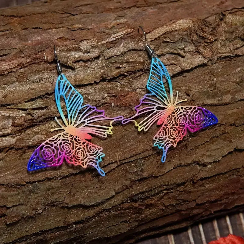 Rainbow Butterfly Delicate Earrings