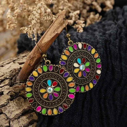 Premium - Rainbow flower - Oxidised Earring