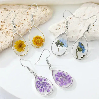 Ecstatic Flower Blossom Earrings (Pressed Flowers)