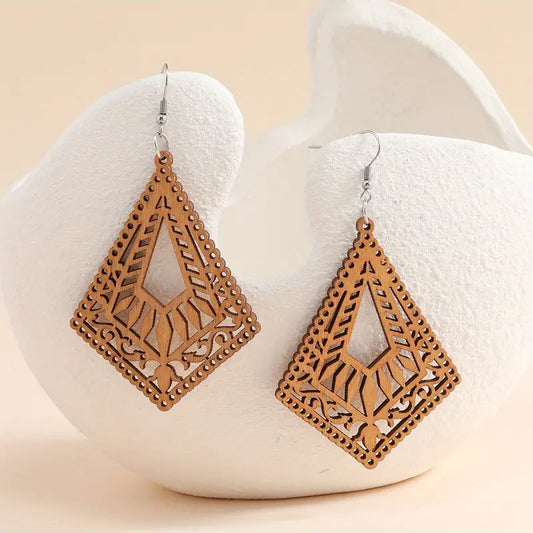 Wood Earrings- Antique Designer Earrings