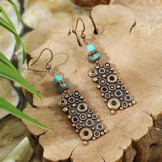 1- Boho Minimalist Drop Earrings - Oxidized Earrings