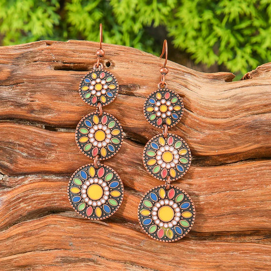 Premium |  Ethnic Drop Earrings - Multicolor Earrings(Multicolor)