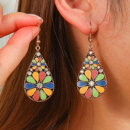 1- Soulful Metal Floral Drop Earrings - Teardrop Earrings for Women
