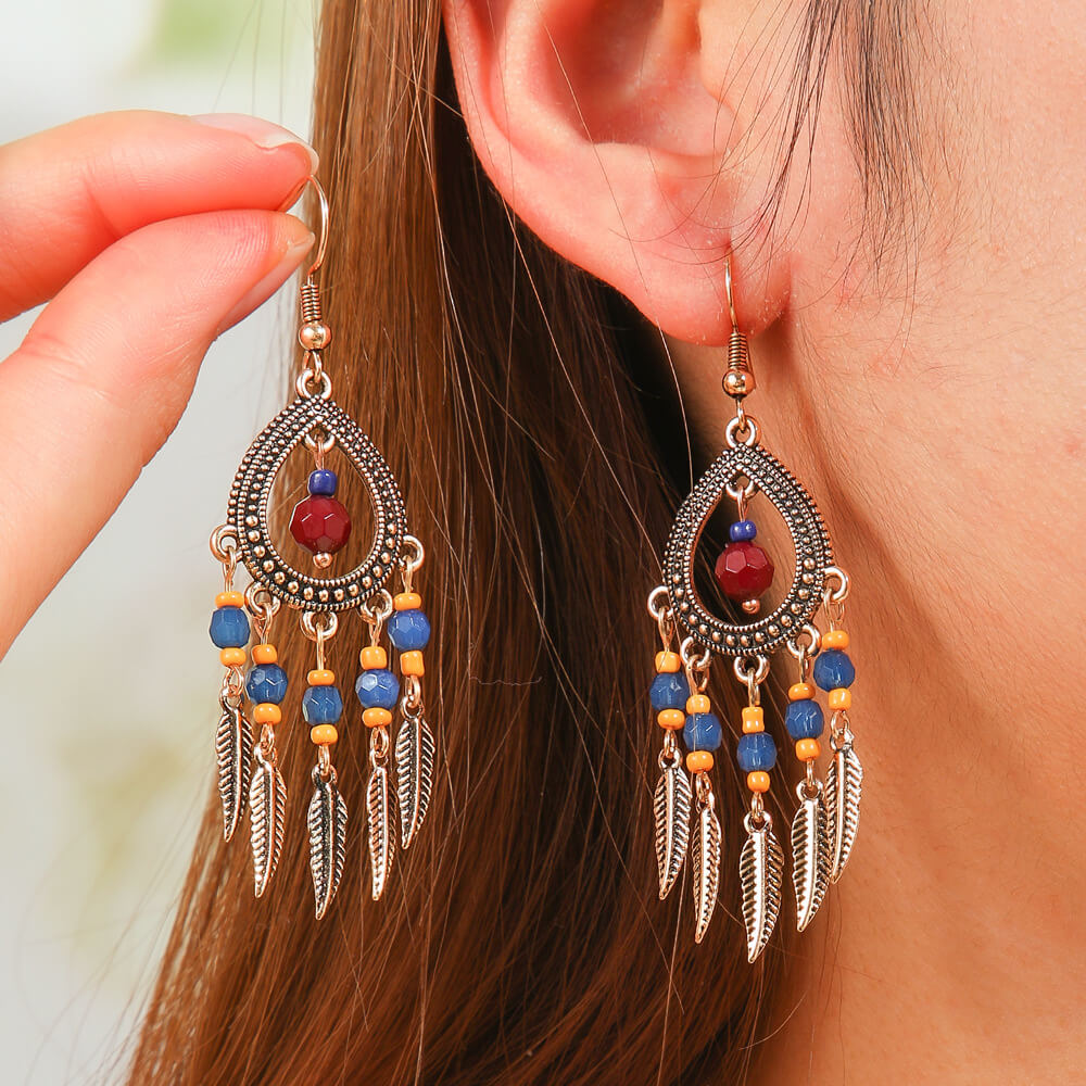 Premium ethnic Boho Oxidized - Chandelier Earrings