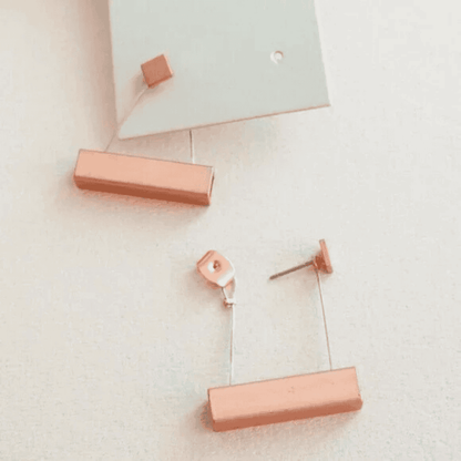 1- Bohemian Style Rose Gold Plated Earrings - Geometric Metal Earrings