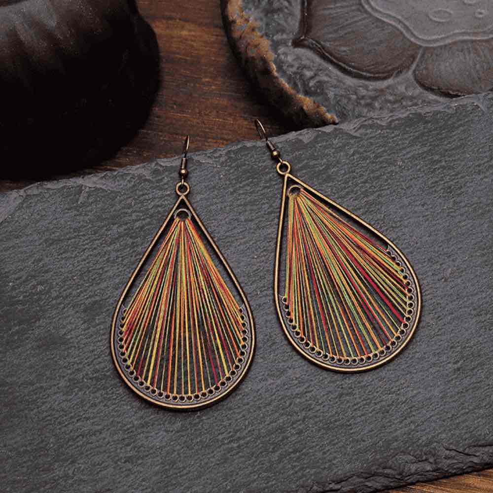 Premium  Handcrafted - Boho Earrings for Women - Threader Earrings (Teardrop)