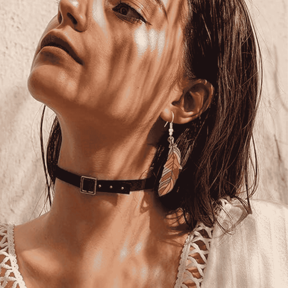 Boho Handmade Wooden Feather Earrings