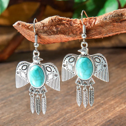 1- Boho chic earrings - Bold Turquoise Statement Earrings