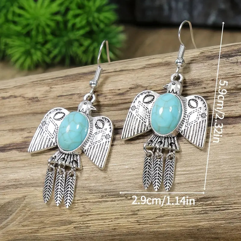 1- Boho chic earrings - Bold Turquoise Statement Earrings