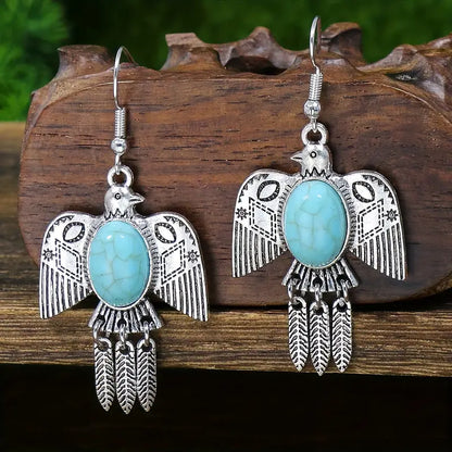1- Boho chic earrings - Bold Turquoise Statement Earrings