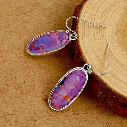 Purple Western Style Drop Earrings - Handmade Polymer clay Earrings
