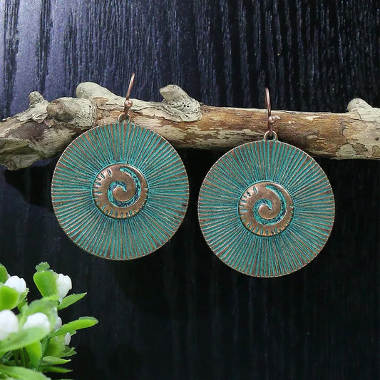 1- Boho Sprial Stripped Tribal Earrings - Earrings for Women