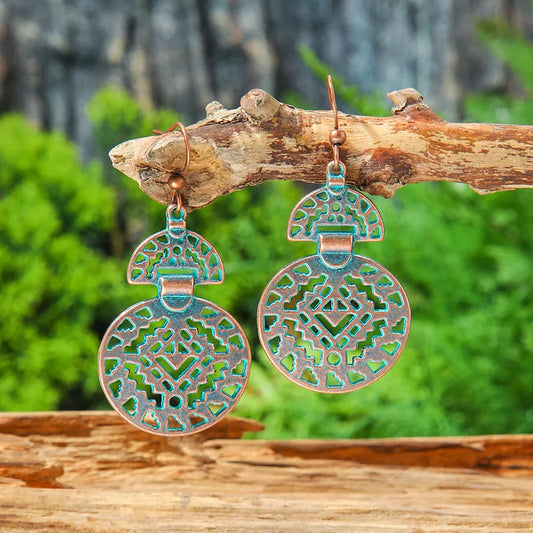 1- Oxidised Geometric Earrings - Dangle Earrings for Women