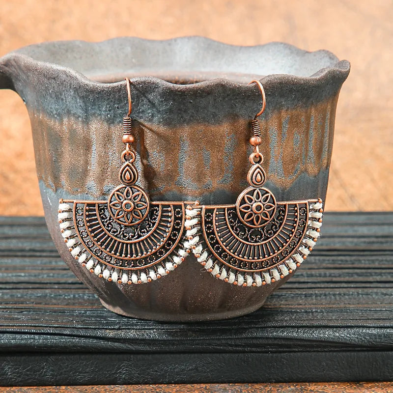 1-  Rhythm Thread Earrings - Metal Drop Earrings for Women