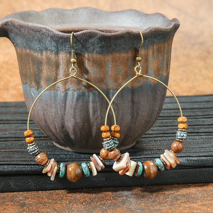 Premium - African Hoop Earrings - Boho Fusion Beaded Earrings