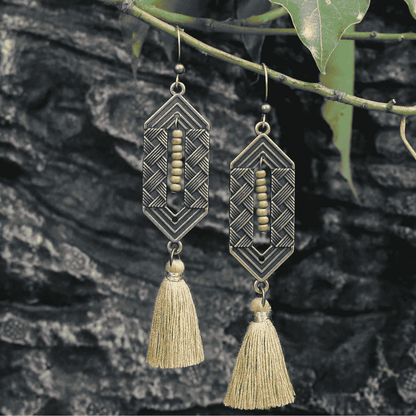 1- Boho Minimal Drop Earrings - Metal Fusion Earrings