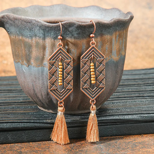 1- Boho Minimal Drop Earrings - Metal Fusion Earrings