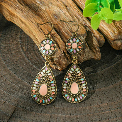 Premium | Peach Oxidised  Drop Earrings