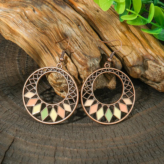 1- Vintage Boho Drop Earrings for Women - Bohemian Metal Earrings