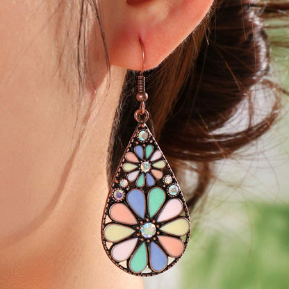 1- Soulful Metal Floral Drops - Teardrop Earrings for Women