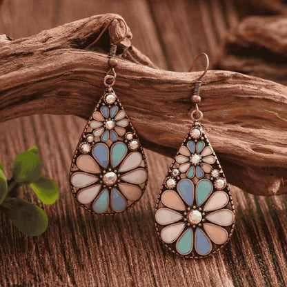 1- Soulful Metal Floral Drops - Teardrop Earrings for Women