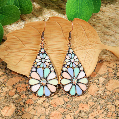 1- Soulful Metal Floral Drops - Teardrop Earrings for Women
