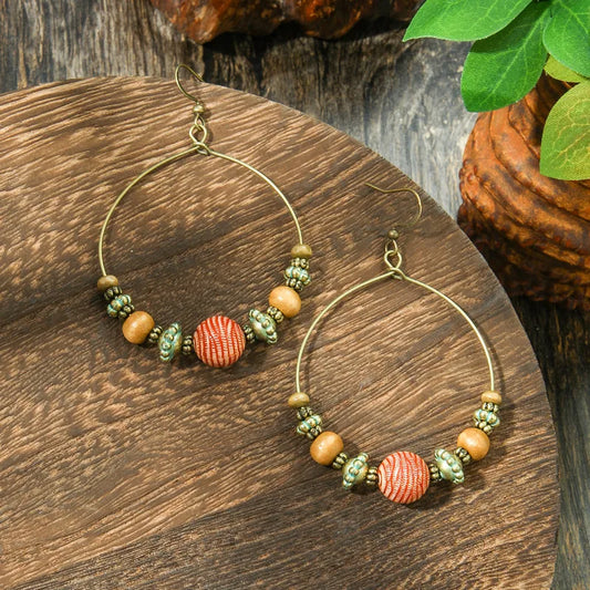 1- Beaded Hoop Earrings - Boho Earrings for Women