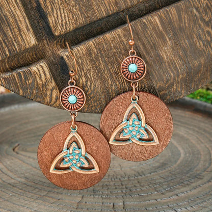 1- Oxidized Metal Celtic Knot Earrings - Bohemian Earrings for Women