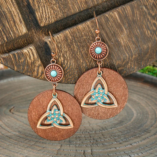 1- Oxidized Metal Celtic Knot Earrings - Bohemian Earrings for Women
