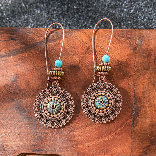 1- Round Drop Earrings - Handmade Boho Earrings for Women