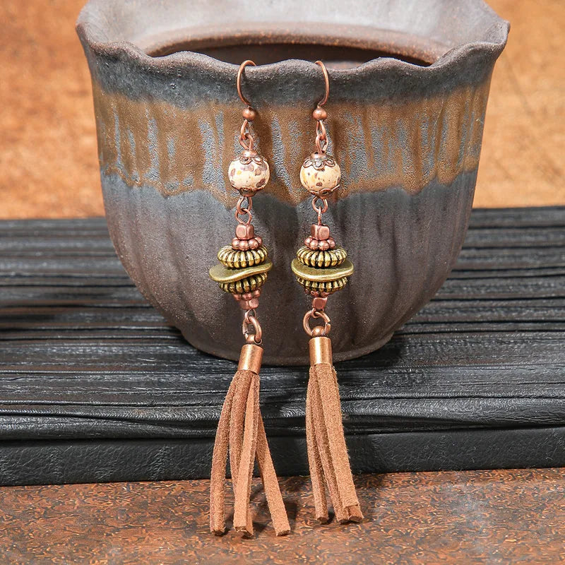 1- Boho Stacked Tassel Earrings - Boho Earrings for Women