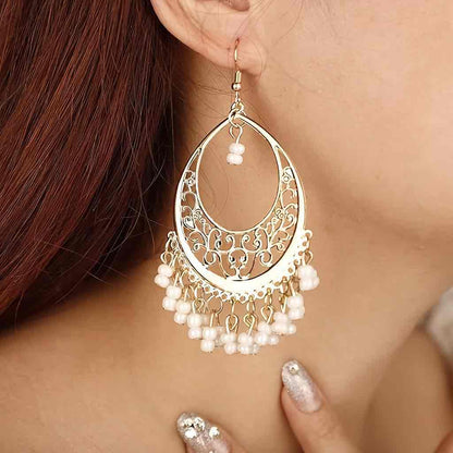 Premium | Ethnic Beaded Earrings - White