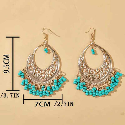 Premium | Ethnic Beaded Earrings - Turquoise